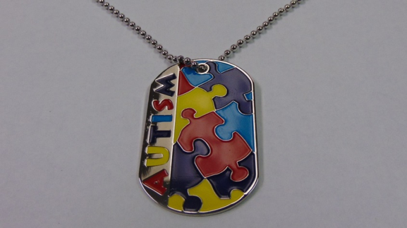 Autism Awareness Fun Puzzle in Acrylic Choker nylon necklace – Re-Do Bricks